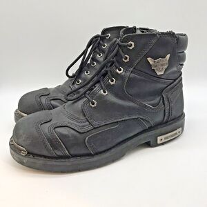 Harley Davidson Stealth Motorcycle Biker Boots 91642 Men's 13 Lace Up  Zip Shoes